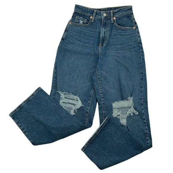 Wild Fable Jeans Women's Size 4/27 Distressed Straight Leg High Rise Baggy Denim - Picture 9 of 12